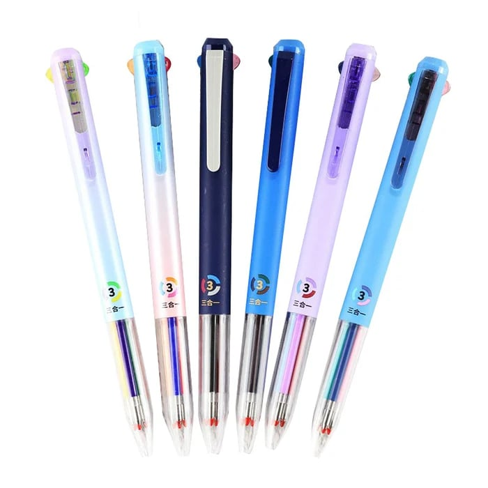 6 PCS Multicolor Pen, 4-in-1 18 Colors