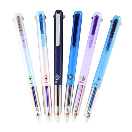 6 PCS Multicolor Pen, 4-in-1 18 Colors